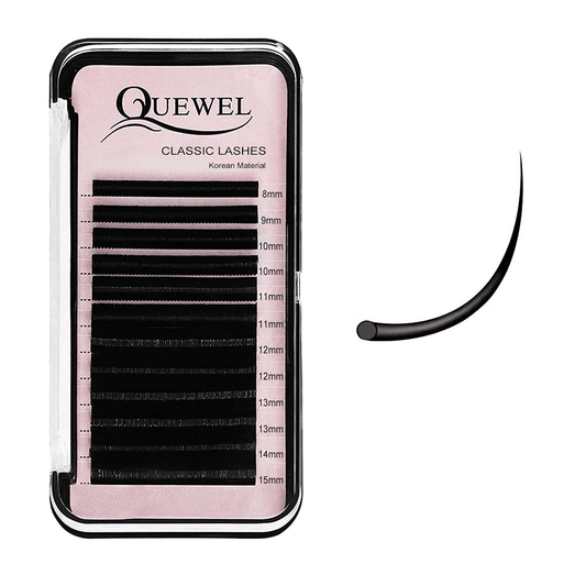Quewel pink card classic individual lashes -- Foil lash cards