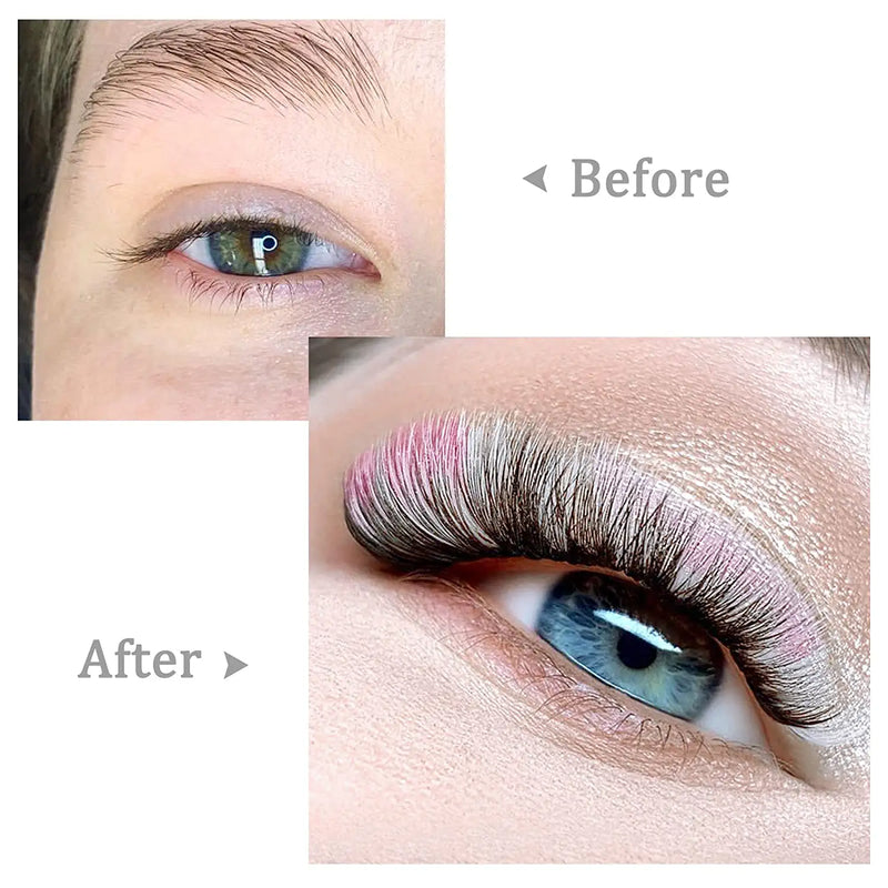 Quewel colored easy fan lashes -- Pink Red Blue Green Purple White Orange Brown