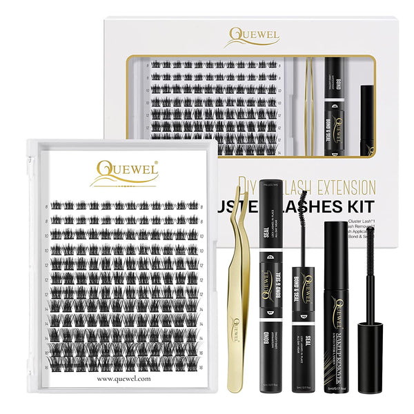 QUEWEL DIY Eyelash Extensions Kit 144 Pcs Lash Clusters(FD-QU-H-DH-03)
