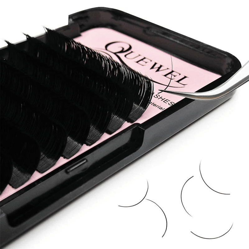 Quewel pink card classic individual lashes -- Foil lash cards