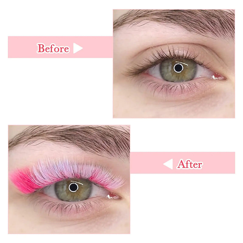 Quewel colored easy fan lashes -- Pink Red Blue Green Purple White Orange Brown